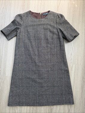 Dolce & Gabbana Wool Blend Plaid Shift Dress Made in Italy IT 44